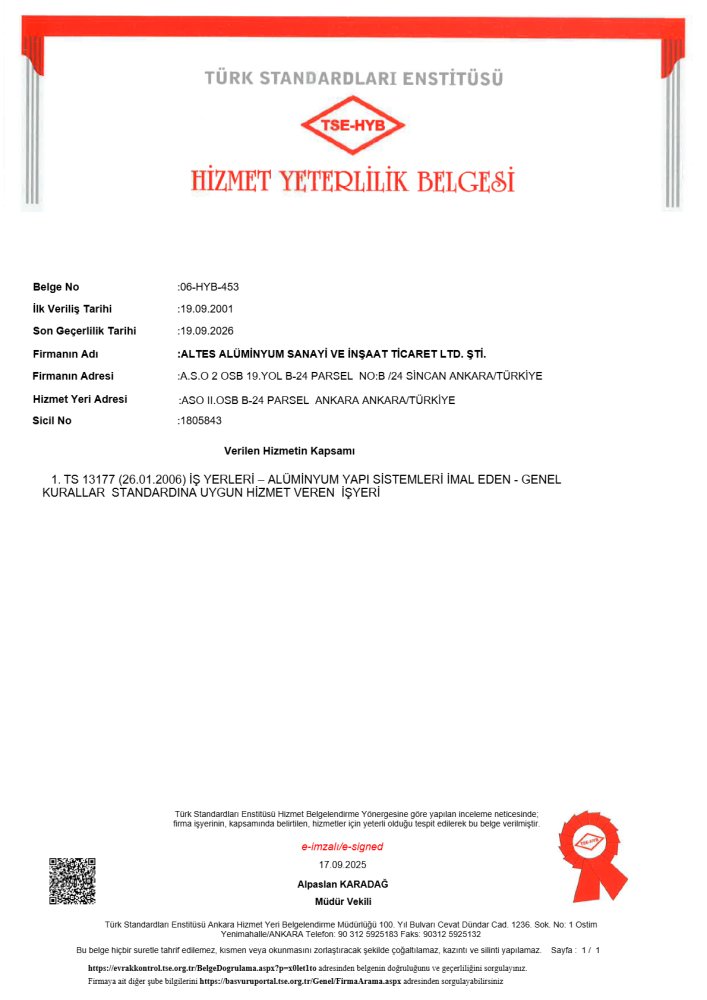 TS 13177 Hizmet Yeterlilik Belgesi